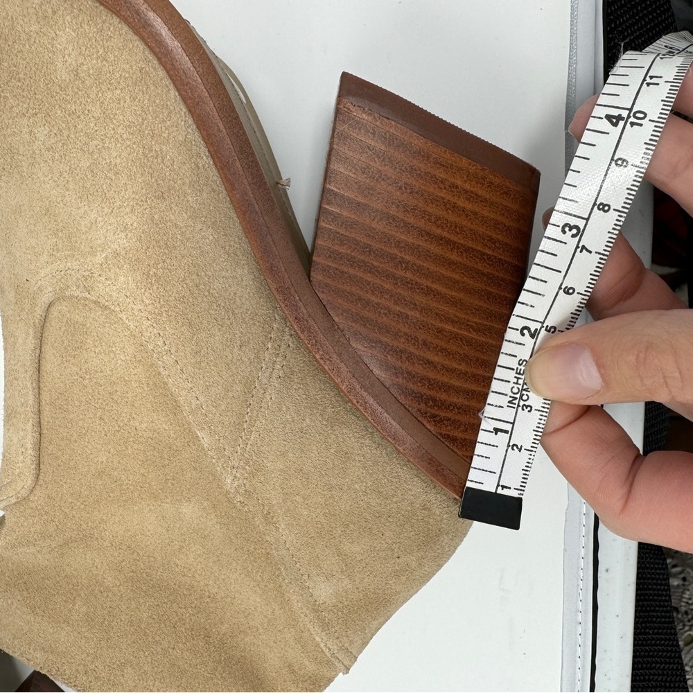 Vince Camuto Tan Suede Amtinda Tortilla Squared Toe Block Heeled Bootie Boot - Picture 11 of 14